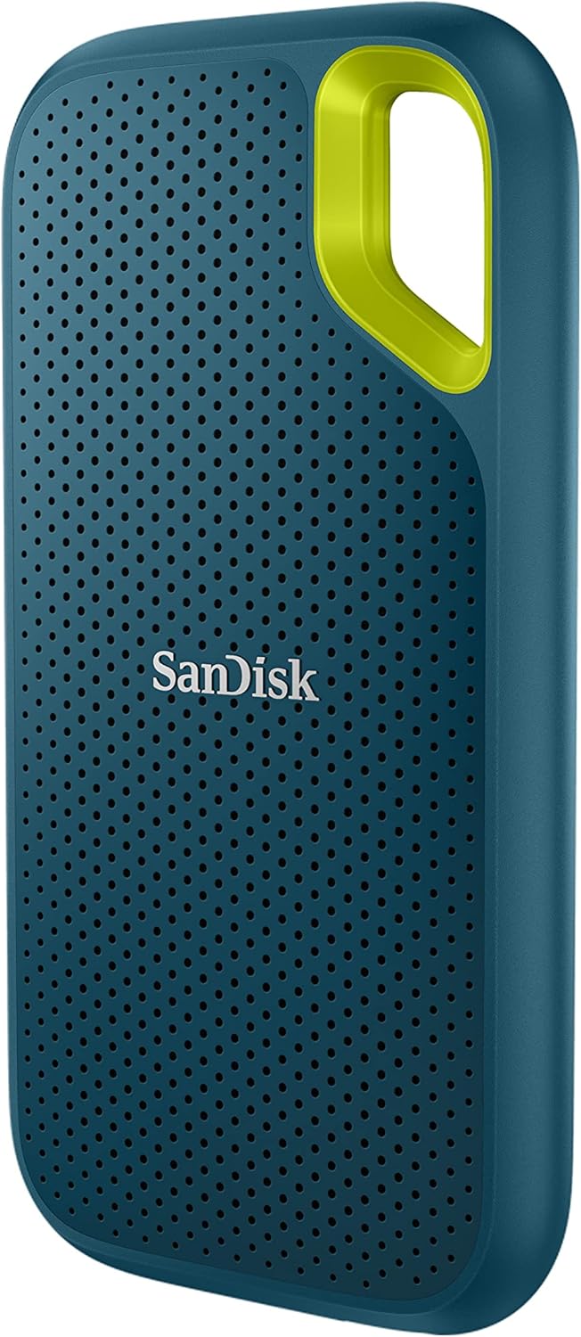 SSD externo SanDisk Extreme de 1 TB (hasta 1050 MB/s de lectura, 1000 MB/s de escritura, USB-C, NVMe portátil, resistencia al polvo)