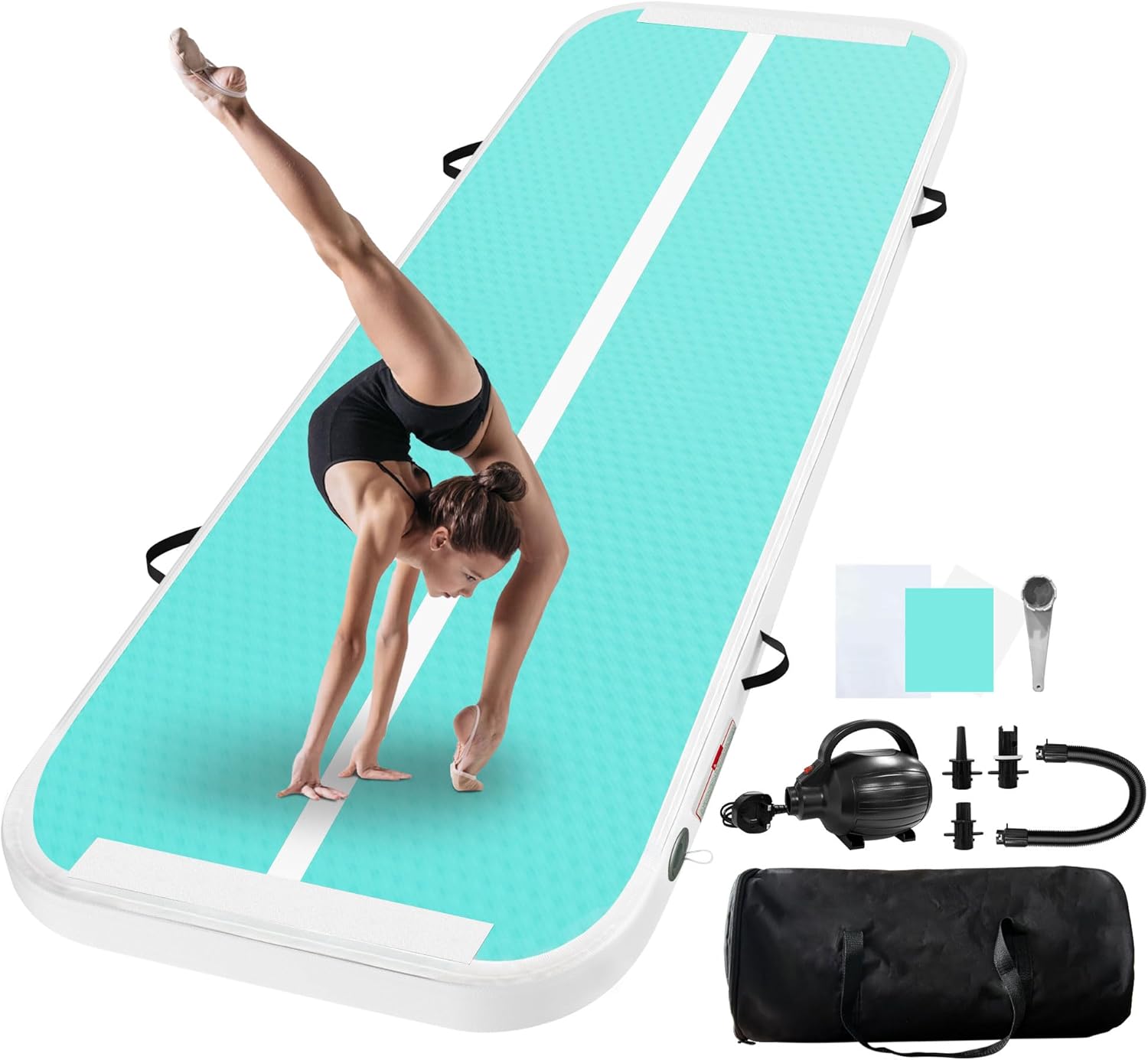 UrbanLuxe Colchoneta de Gimnasia Inflable Air Tumble Track para Volteretas y Acrobacias