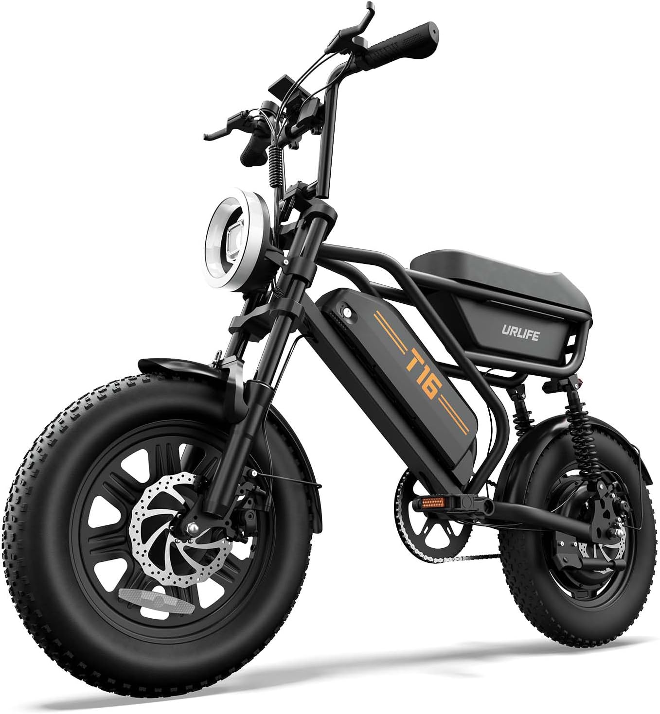 URLIFE Bicicleta Eléctrica para Adultos, Neumáticos Anchos de 16"